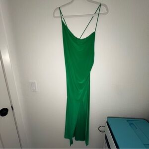 Pull&Bear Asymmetrical Green Dress